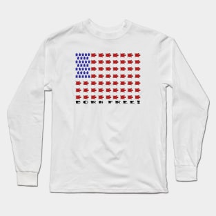 Turtle American Flag - Born Free Long Sleeve T-Shirt